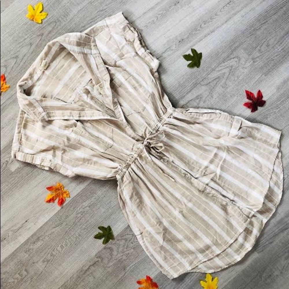 JAPNA linen/cotton cream white sleeveless dress
